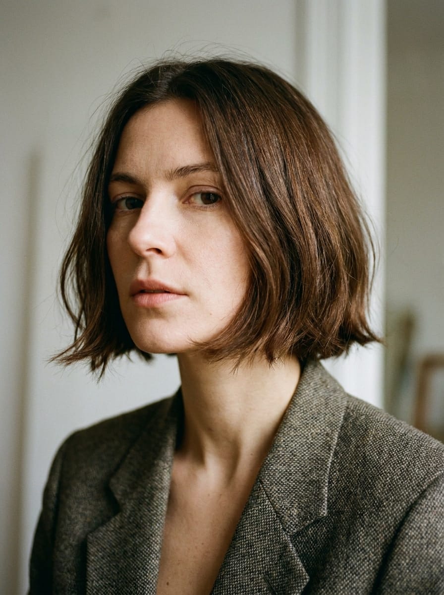 Brauner Choppy Bob - Kurze braune Bob Frisuren